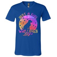 Just A Girl Who Loves Dogs V-Neck T-Shirt