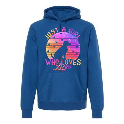 Just A Girl Who Loves Dogs Premium Hoodie