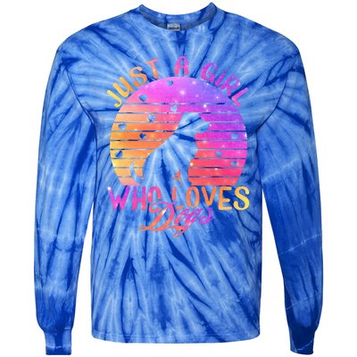 Just A Girl Who Loves Dogs Tie-Dye Long Sleeve Shirt