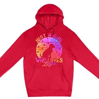 Just A Girl Who Loves Dogs Premium Pullover Hoodie