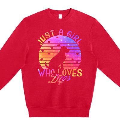 Just A Girl Who Loves Dogs Premium Crewneck Sweatshirt