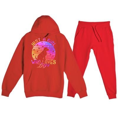 Just A Girl Who Loves Dogs Premium Hooded Sweatsuit Set