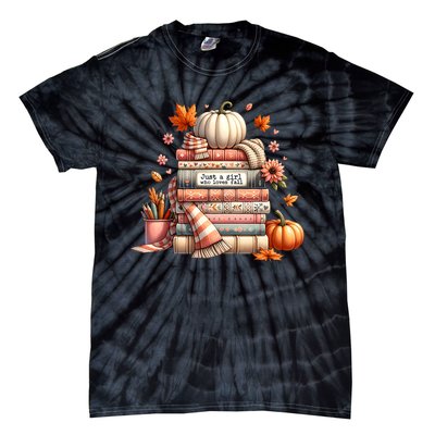 Just A Girl Who Loves Fall Autumn Lover’S Pumpkin Season Tie-Dye T-Shirt