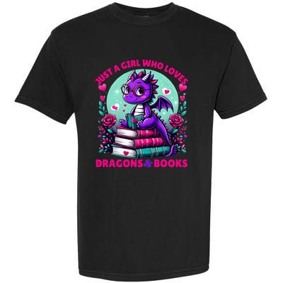 Just A Girl Who Loves Dragons And Books Dragon Reading Garment-Dyed Heavyweight T-Shirt