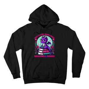 Just A Girl Who Loves Dragons And Books Dragon Reading Hoodie