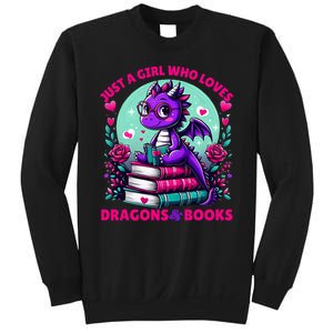 Just A Girl Who Loves Dragons And Books Dragon Reading Sweatshirt