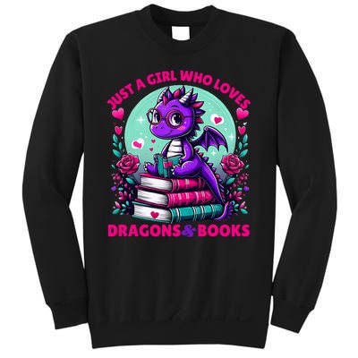 Just A Girl Who Loves Dragons And Books Dragon Reading Sweatshirt