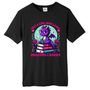 Just A Girl Who Loves Dragons And Books Dragon Reading Tall Fusion ChromaSoft Performance T-Shirt