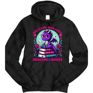 Just A Girl Who Loves Dragons And Books Dragon Reading Tie Dye Hoodie