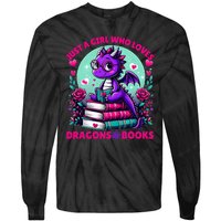 Just A Girl Who Loves Dragons And Books Dragon Reading Tie-Dye Long Sleeve Shirt