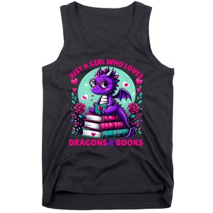 Just A Girl Who Loves Dragons And Books Dragon Reading Tank Top