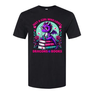 Just A Girl Who Loves Dragons And Books Dragon Reading Softstyle CVC T-Shirt