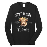 Just A Girl Who Loves Cows Funny Cute Cow For Girls Women Long Sleeve Shirt