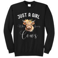 Just A Girl Who Loves Cows Funny Cute Cow For Girls Women Sweatshirt