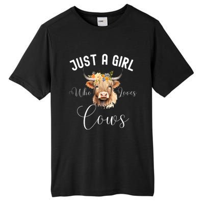 Just A Girl Who Loves Cows Funny Cute Cow For Girls Women Tall Fusion ChromaSoft Performance T-Shirt