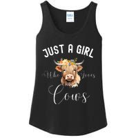 Just A Girl Who Loves Cows Funny Cute Cow For Girls Women Ladies Essential Tank