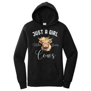 Just A Girl Who Loves Cows Funny Cute Cow For Girls Women Women's Pullover Hoodie