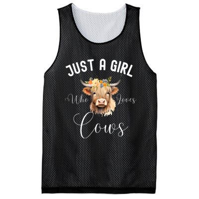 Just A Girl Who Loves Cows Funny Cute Cow For Girls Women Mesh Reversible Basketball Jersey Tank