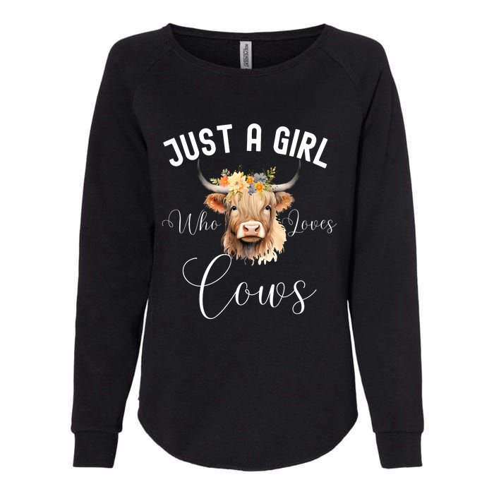 Just A Girl Who Loves Cows Funny Cute Cow For Girls Women Womens California Wash Sweatshirt