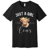 Just A Girl Who Loves Cows Funny Cute Cow For Girls Women Premium T-Shirt