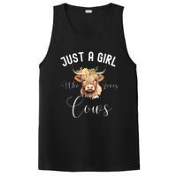 Just A Girl Who Loves Cows Funny Cute Cow For Girls Women PosiCharge Competitor Tank