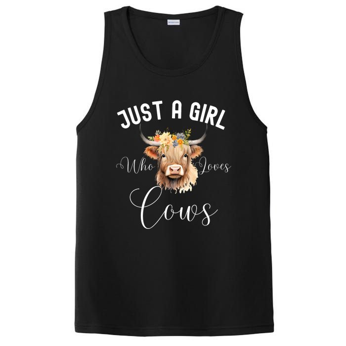 Just A Girl Who Loves Cows Funny Cute Cow For Girls Women PosiCharge Competitor Tank