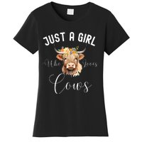 Just A Girl Who Loves Cows Funny Cute Cow For Girls Women Women's T-Shirt