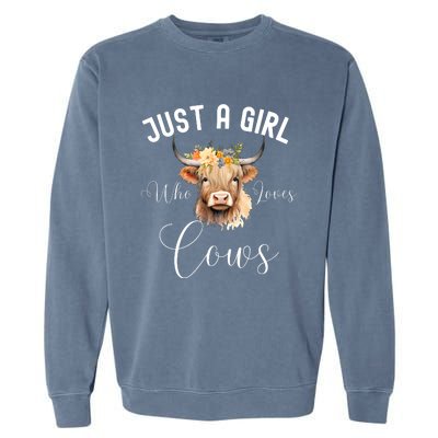 Just A Girl Who Loves Cows Funny Cute Cow For Girls Women Garment-Dyed Sweatshirt