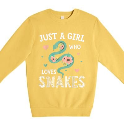 Just A Girl Who Loves Snakes Women Snake Lover Premium Crewneck Sweatshirt