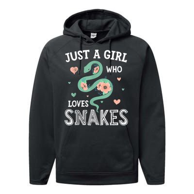 Just A Girl Who Loves Snakes Women Snake Lover Performance Fleece Hoodie