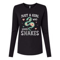 Just A Girl Who Loves Snakes Women Snake Lover Womens Cotton Relaxed Long Sleeve T-Shirt