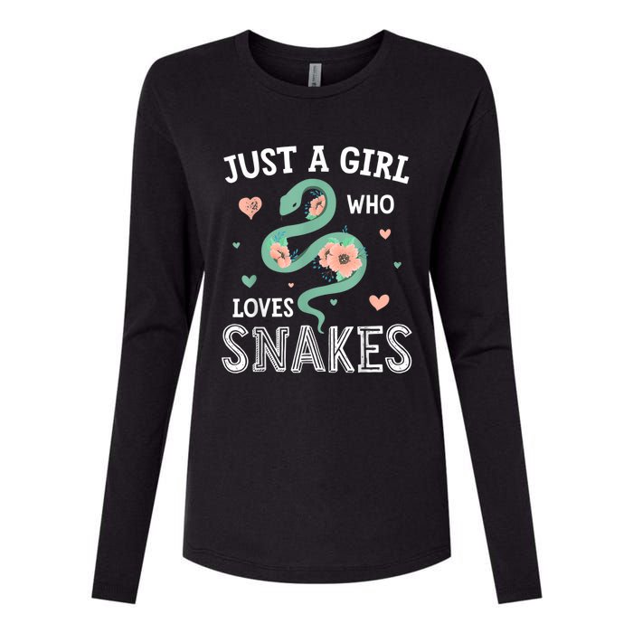 Just A Girl Who Loves Snakes Women Snake Lover Womens Cotton Relaxed Long Sleeve T-Shirt