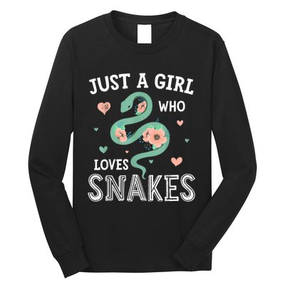 Just A Girl Who Loves Snakes Women Snake Lover Long Sleeve Shirt