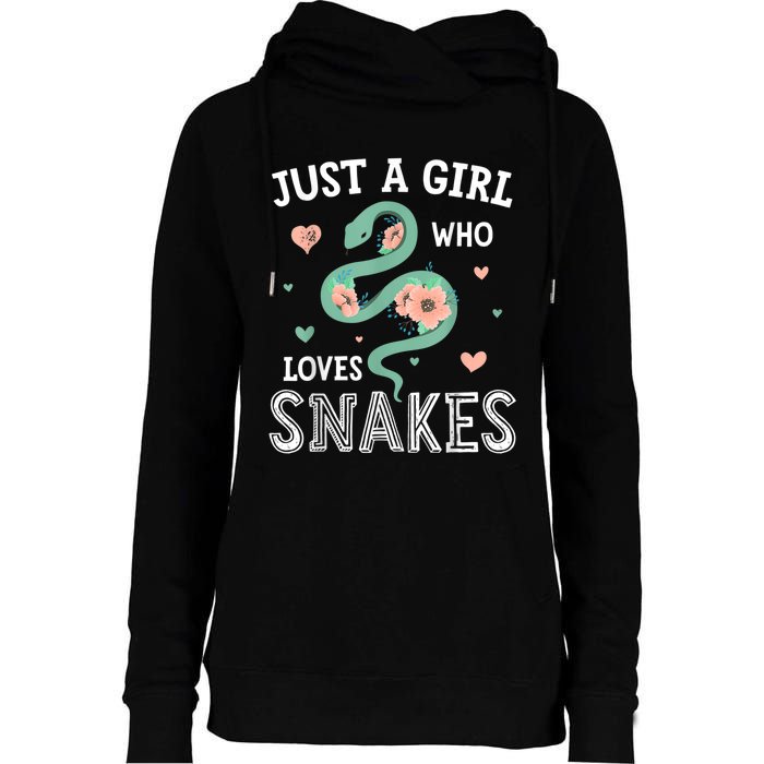 Just A Girl Who Loves Snakes Women Snake Lover Womens Funnel Neck Pullover Hood