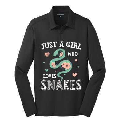 Just A Girl Who Loves Snakes Women Snake Lover Silk Touch Performance Long Sleeve Polo