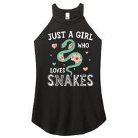 Just A Girl Who Loves Snakes Women Snake Lover Women's Perfect Tri Rocker Tank