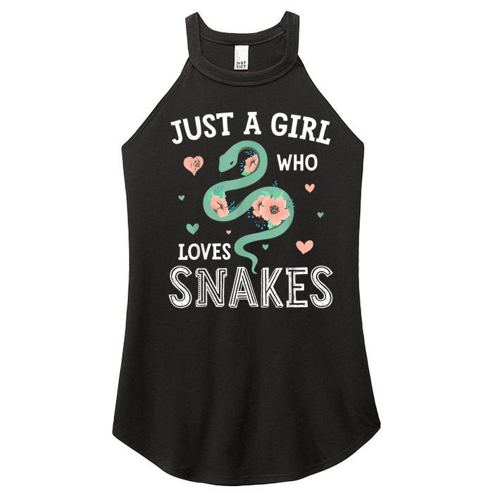 Just A Girl Who Loves Snakes Women Snake Lover Women's Perfect Tri Rocker Tank