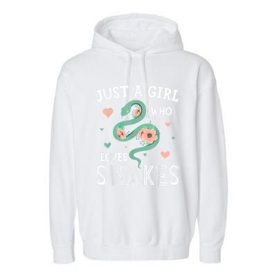 Just A Girl Who Loves Snakes Women Snake Lover Garment-Dyed Fleece Hoodie