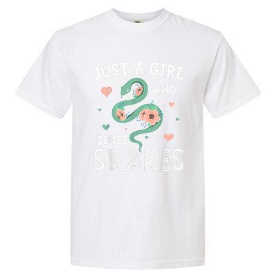 Just A Girl Who Loves Snakes Women Snake Lover Garment-Dyed Heavyweight T-Shirt