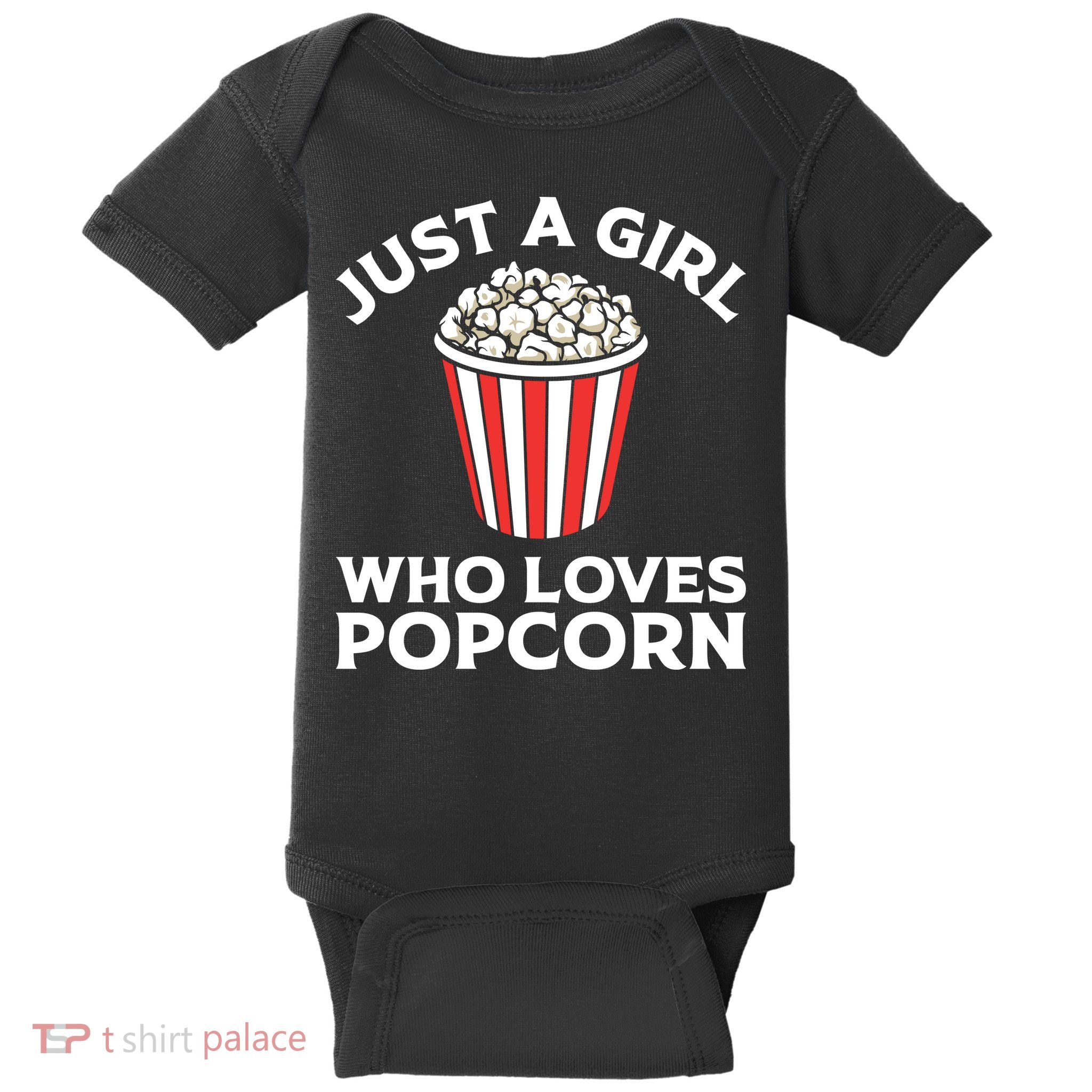 Just A Girl Who Loves Popcorn Lover Girls Gift Baby Bodysuit