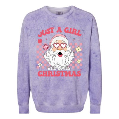 Just A Girl Who Loves Christmas Xmas Creative  Colorblast Crewneck Sweatshirt