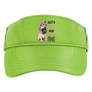 Just A Girl Who Loves Pugs: Cute Pug Dog Lover Gift Adult Drive Performance Visor