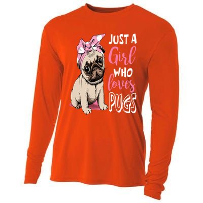 Just A Girl Who Loves Pugs: Cute Pug Dog Lover Gift Cooling Performance Long Sleeve Crew