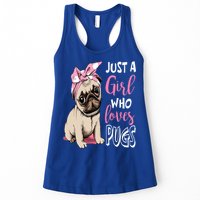 Just A Girl Who Loves Pugs: Cute Pug Dog Lover Gift Womens Tank Top