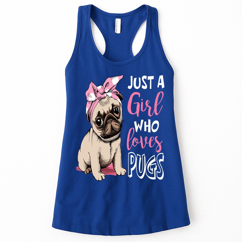 Just A Girl Who Loves Pugs: Cute Pug Dog Lover Gift Womens Tank Top