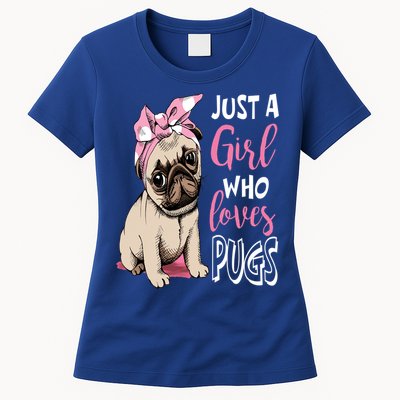 Just A Girl Who Loves Pugs: Cute Pug Dog Lover Gift Womens T-Shirt