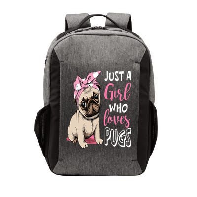 Just A Girl Who Loves Pugs: Cute Pug Dog Lover Gift Vector Backpack