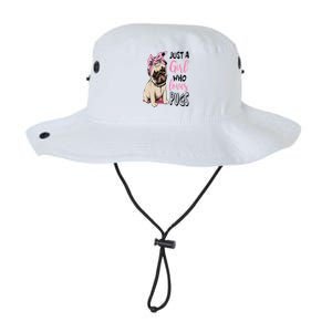 Just A Girl Who Loves Pugs: Cute Pug Dog Lover Gift Legacy Cool Fit Booney Bucket Hat