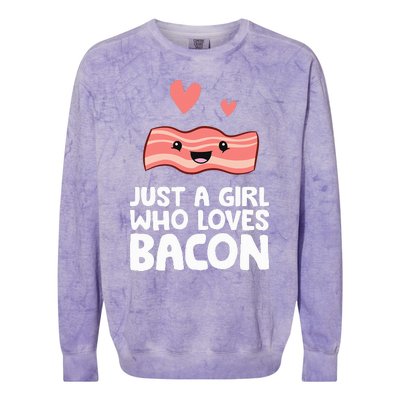 Just A Girl Who Loves Bacon Colorblast Crewneck Sweatshirt