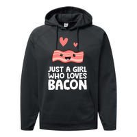 Just A Girl Who Loves Bacon Performance Fleece Hoodie